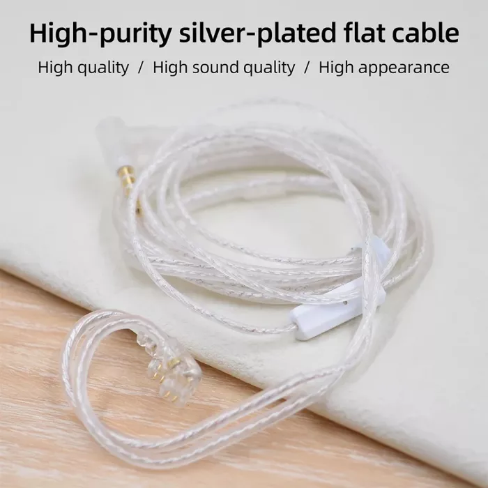 Кабель для навушників з мікрофоном KZ Standard SILVER Cable C MIC