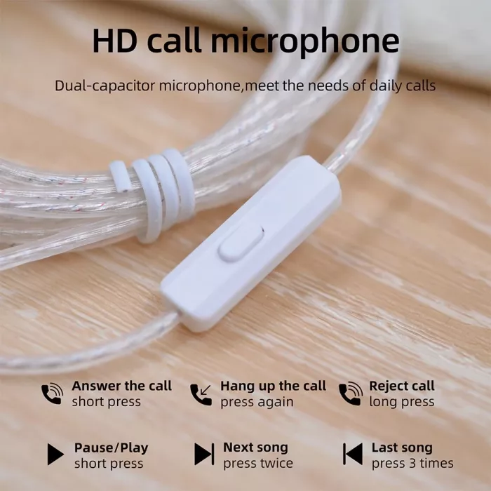 Кабель для навушників з мікрофоном KZ Standard SILVER Cable C MIC
