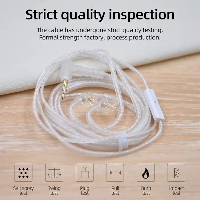 Кабель для навушників з мікрофоном KZ Standard SILVER Cable C MIC