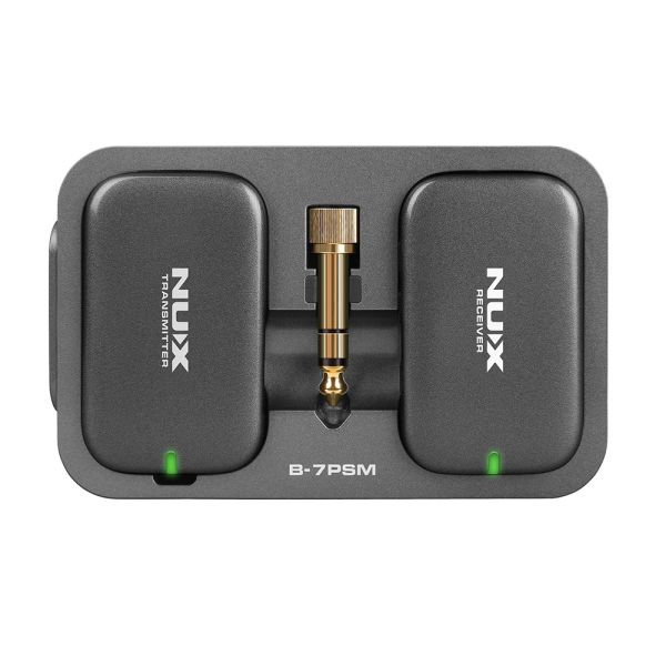 NUX B-7PSM Бездротова система вушного моніторингу; Стерео звук; Автосканування частот; Зарядна станція та футляр у комплекті; Вага 32г.