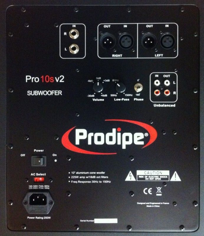 Студийный монитор (сабвуфер) Prodipe Pro 10S V3