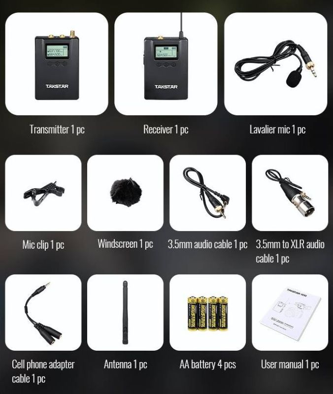 TAKSTAR SGC-200W беспроводной петличный микрофон для камеры