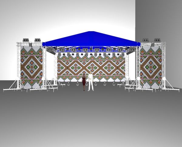 Двосхилий дах для сцени 8х6м
