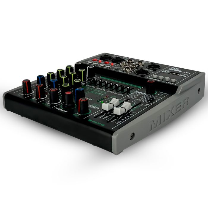 4all Audio AK4 мікшерний пульт, 2 моно+1 стерео, USB програвач, Bluetooth, DSP, фантомне живлення