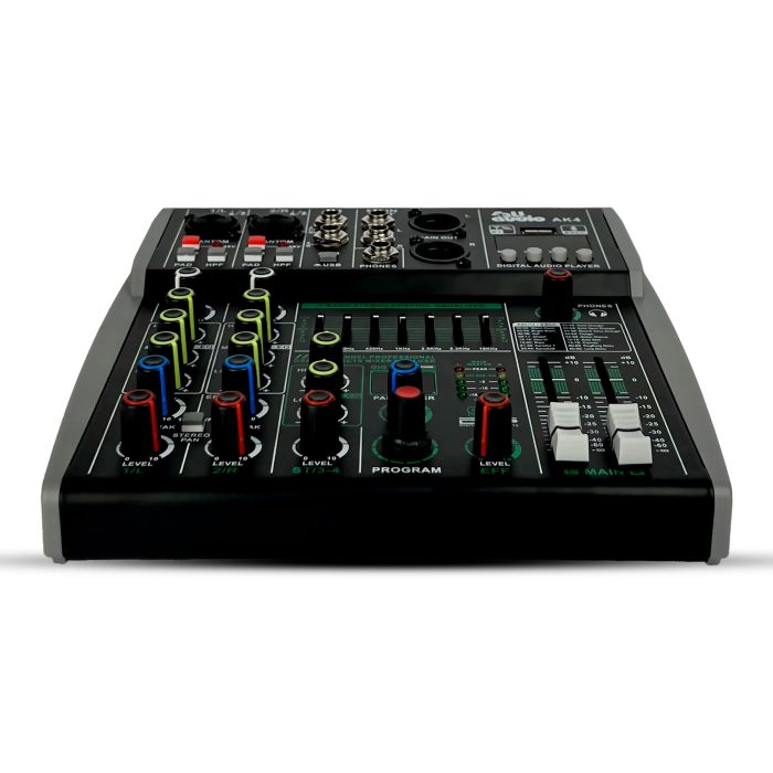 4all Audio AK4 мікшерний пульт, 2 моно+1 стерео, USB програвач, Bluetooth, DSP, фантомне живлення