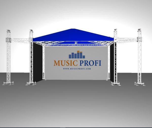Підйомний двосхилий дах для сцени 10х6 м.