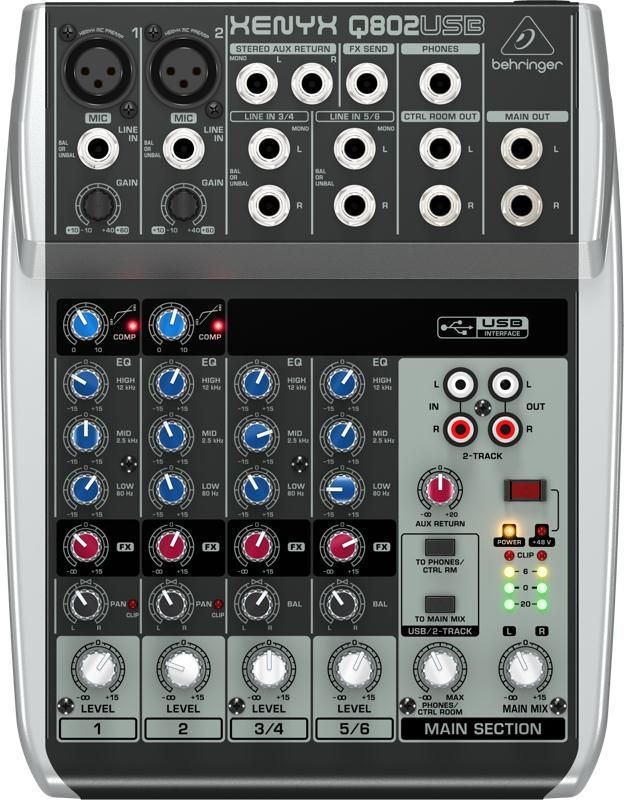 Мікшерний пульт BEHRINGER XENYX Q802USB