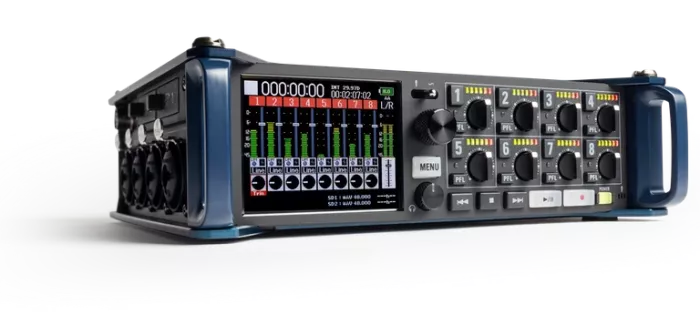 Zoom F8n Pro професійний польовий рекордер (32-біт Float, 8 XLR входів) для кіно та ТБ із точним таймкодом, Bluetooth, 2,4" повнокольоровий РК-дисплей