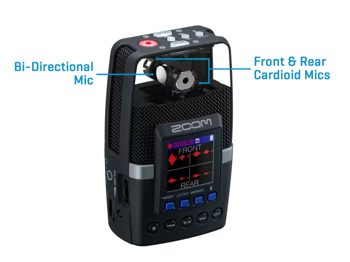 Zoom H2essential портативный рекордер для музыки, подкастов и интервью, 3-микрофонная система, запись в 32-битном формате