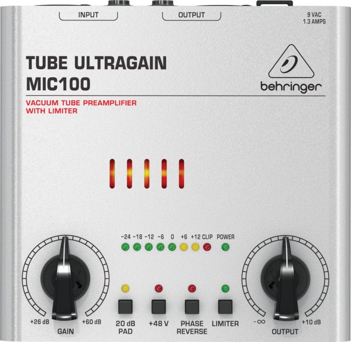 Мікрофонний передпідсилювач Behringer MIC100 Tube Ultragain