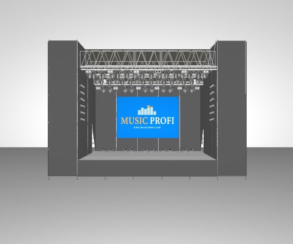 Оренда сцени з дахом 10х8 висотою 10м з дахом 10х8